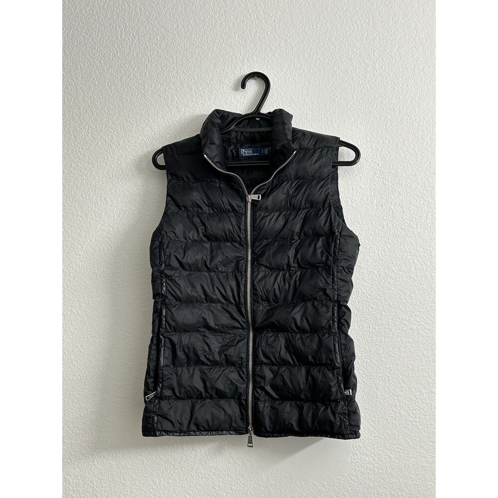 Polo Ralph Lauren Puffer Vest Women’s SP Black Pockets Zip Up